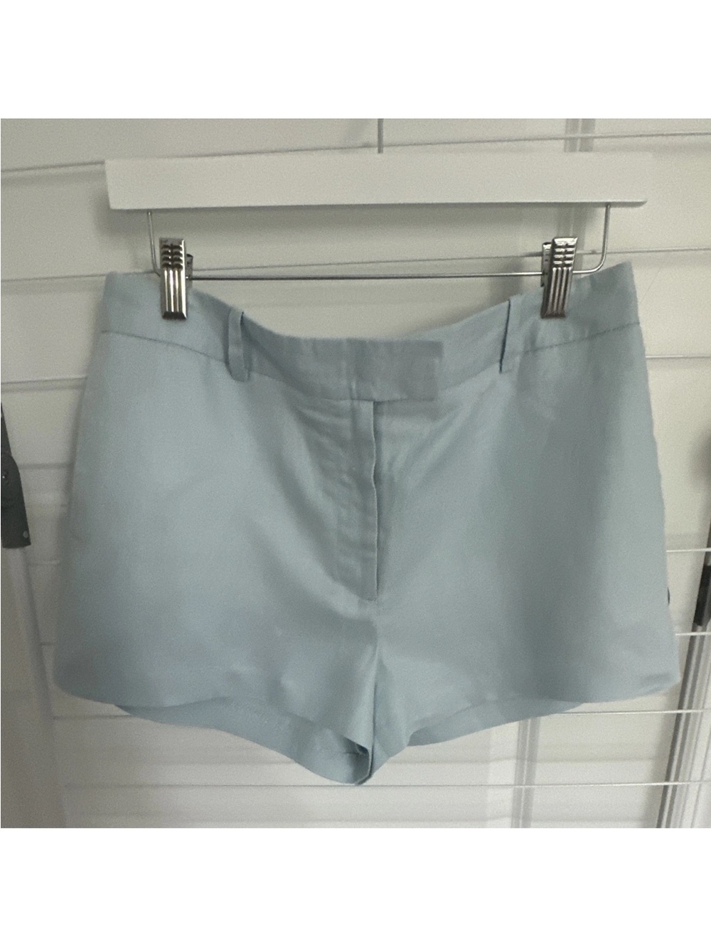 Zara Pale Blue High-Waist Tailored Shorts